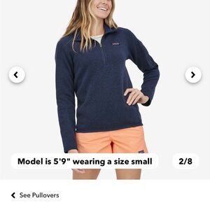 Patagonia better sweater navy blue half-zip size small